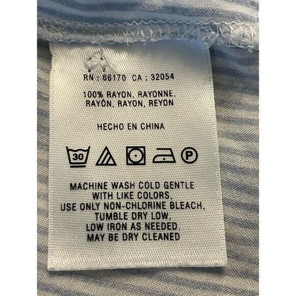 Anthropologie MAEVE size 6 oversized sleeveless blue stripe blouse30 - Picture 6 of 9